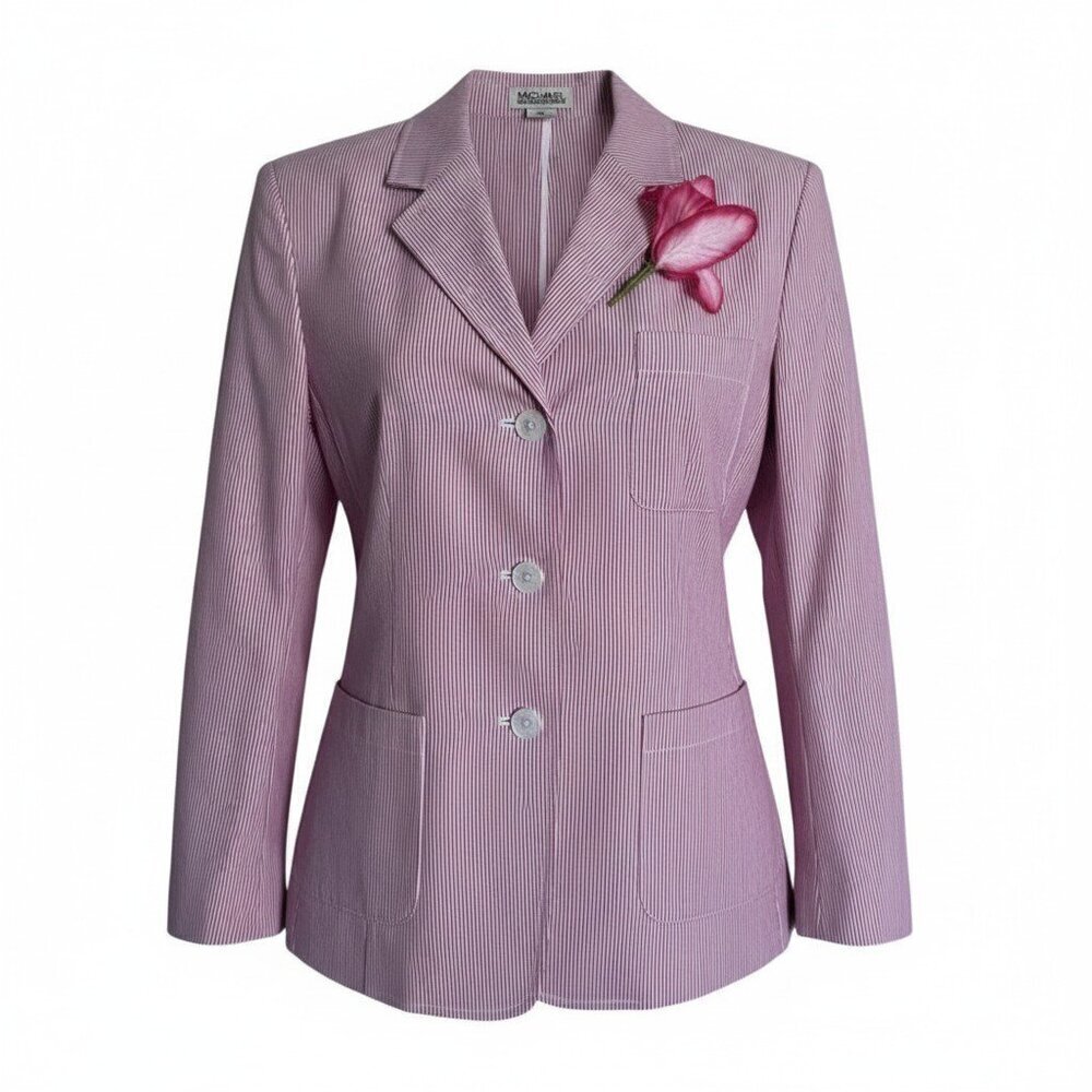 MICHAEL Michael Kors Striped Seersucker Blazer Jacket size 14 Vintage NWT